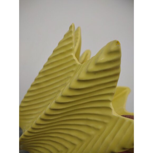 Vintage MCM Shawnee Sunny Yellow Fern Design Ceramic Planter, No Hole, READ - Picture 7 of 17